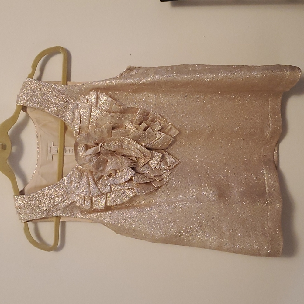 J.Crew metallic blouse. Side zipper. Easy to wear.